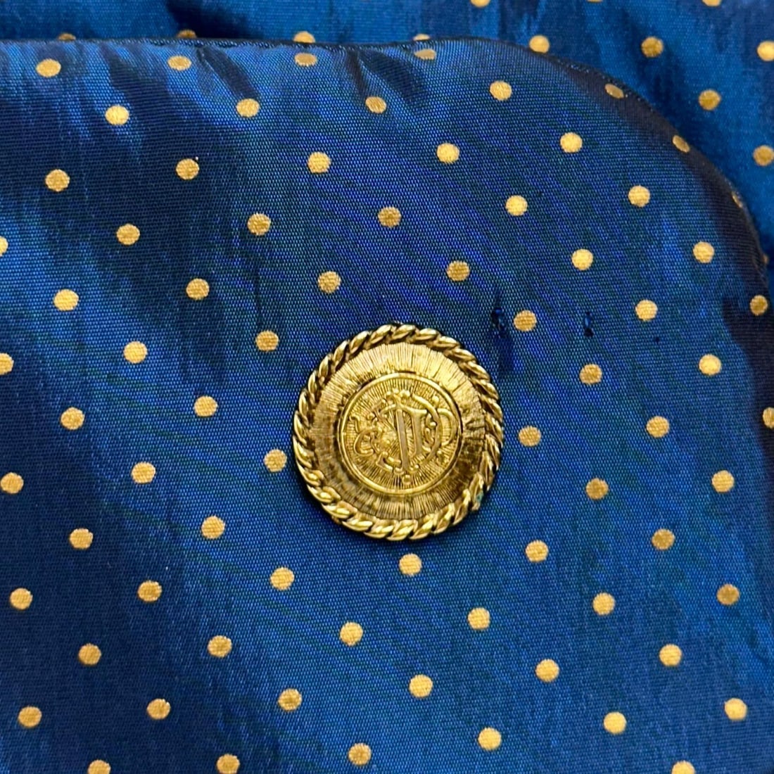 CHRISTIAN DIOR Unused Vintage Navy Blue Satin Travel Set - 18