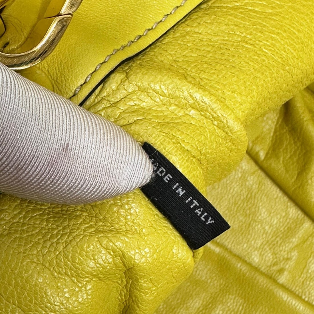MIU MIU Yellow Leather Shoulder Shopper Bag - 15