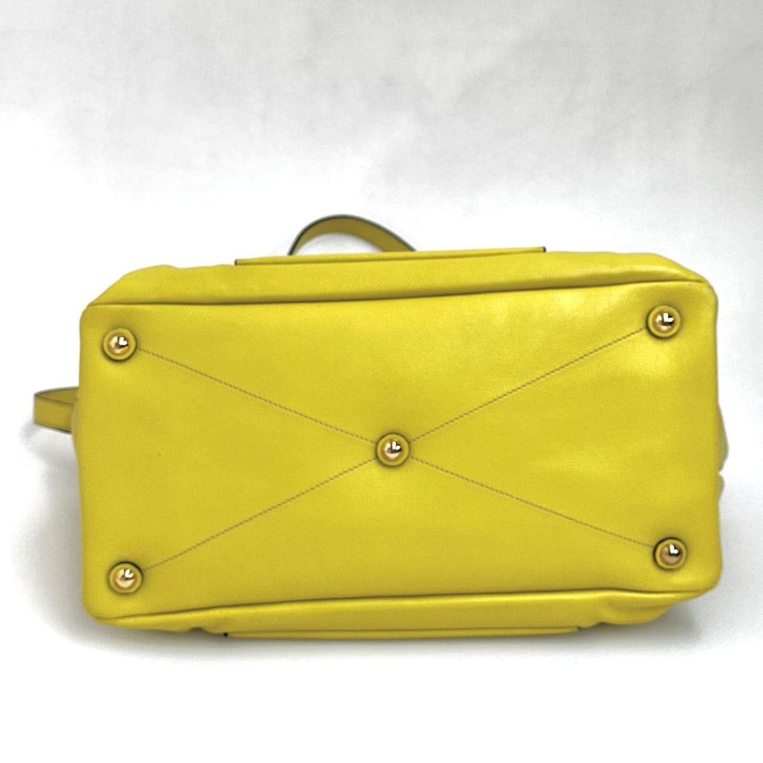 MIU MIU Yellow Leather Shoulder Shopper Bag - 8