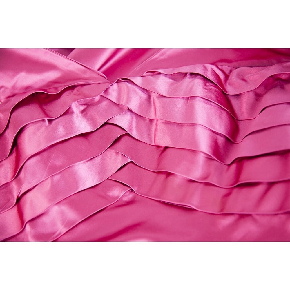 Enrico Coveri Fuchsia 100% Silk Off Shoulders Maxi Evening Gown Dress size 44 - 5