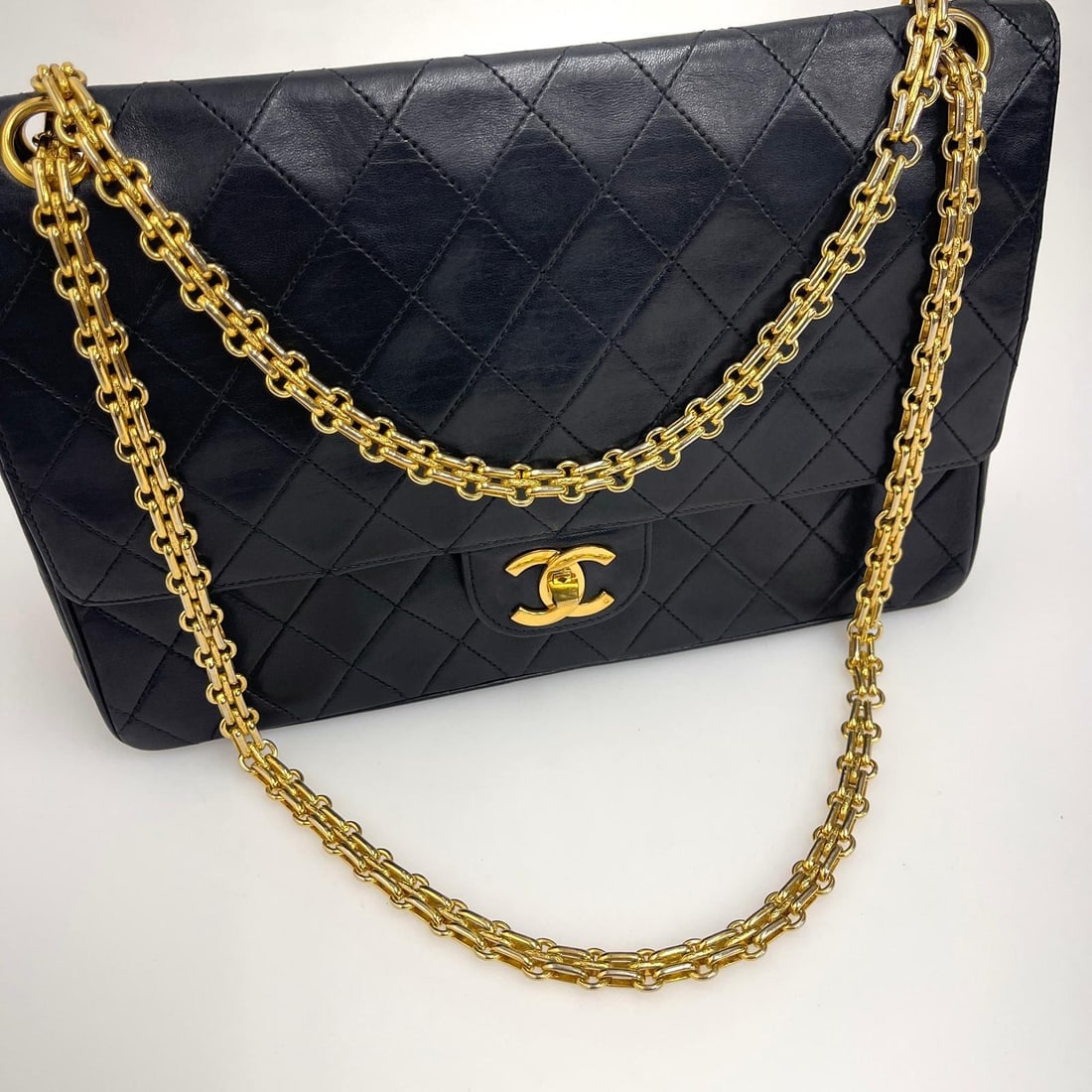 CHANEL Timeless Classic Double Flap in Black Lambskin - 7