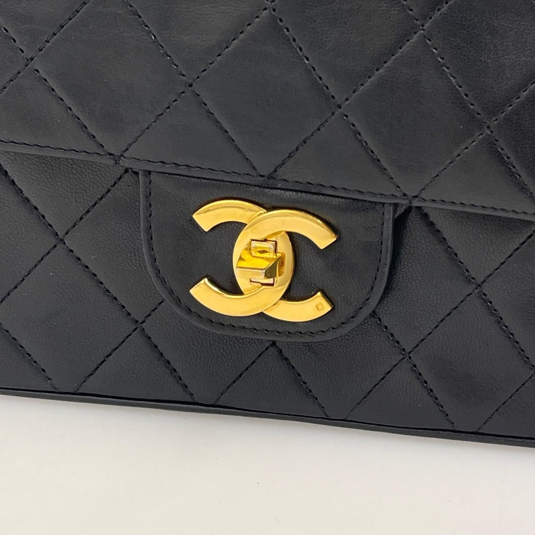 CHANEL Timeless Classic Double Flap in Black Lambskin - 8