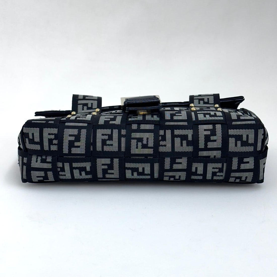 FENDI Baguette handbag in FF fabric with black leather details - 9