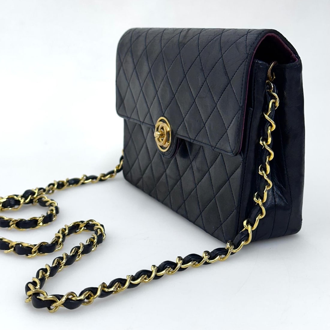 CHANEL Vintage Black Leather Single Flap with Gold Hardware - 3