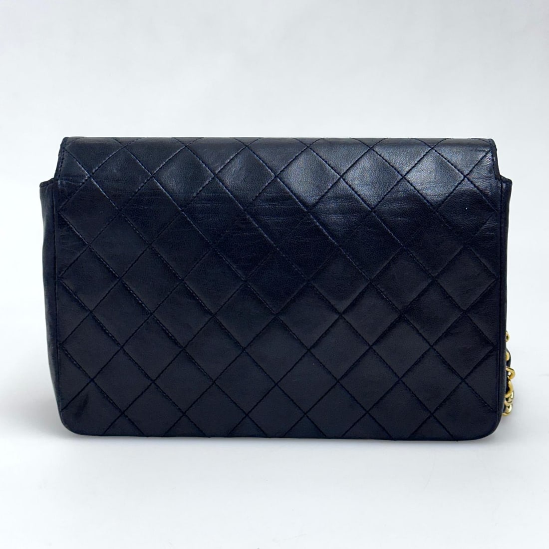 CHANEL Vintage Black Leather Single Flap with Gold Hardware - 4