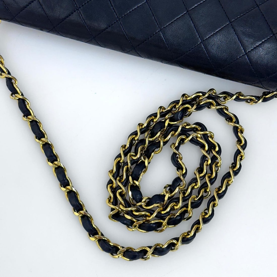 CHANEL Vintage Black Leather Single Flap with Gold Hardware - 7