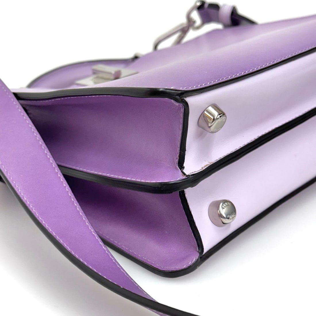 FENDI Peekaboo Regular in Lilac Gradient Leather with Silver Trim - 11