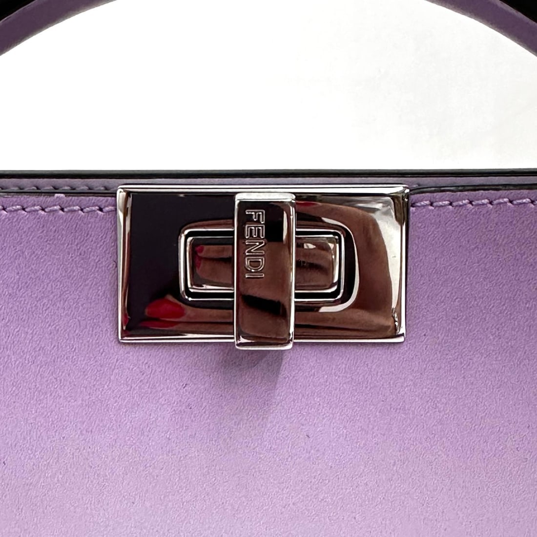 FENDI Peekaboo Regular in Lilac Gradient Leather with Silver Trim - 5
