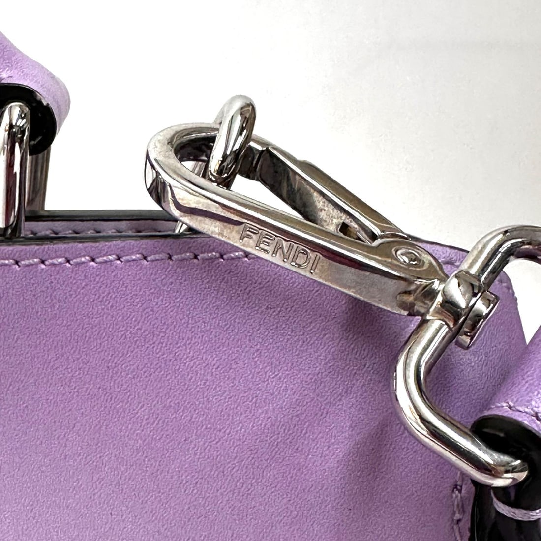 FENDI Peekaboo Regular in Lilac Gradient Leather with Silver Trim - 9