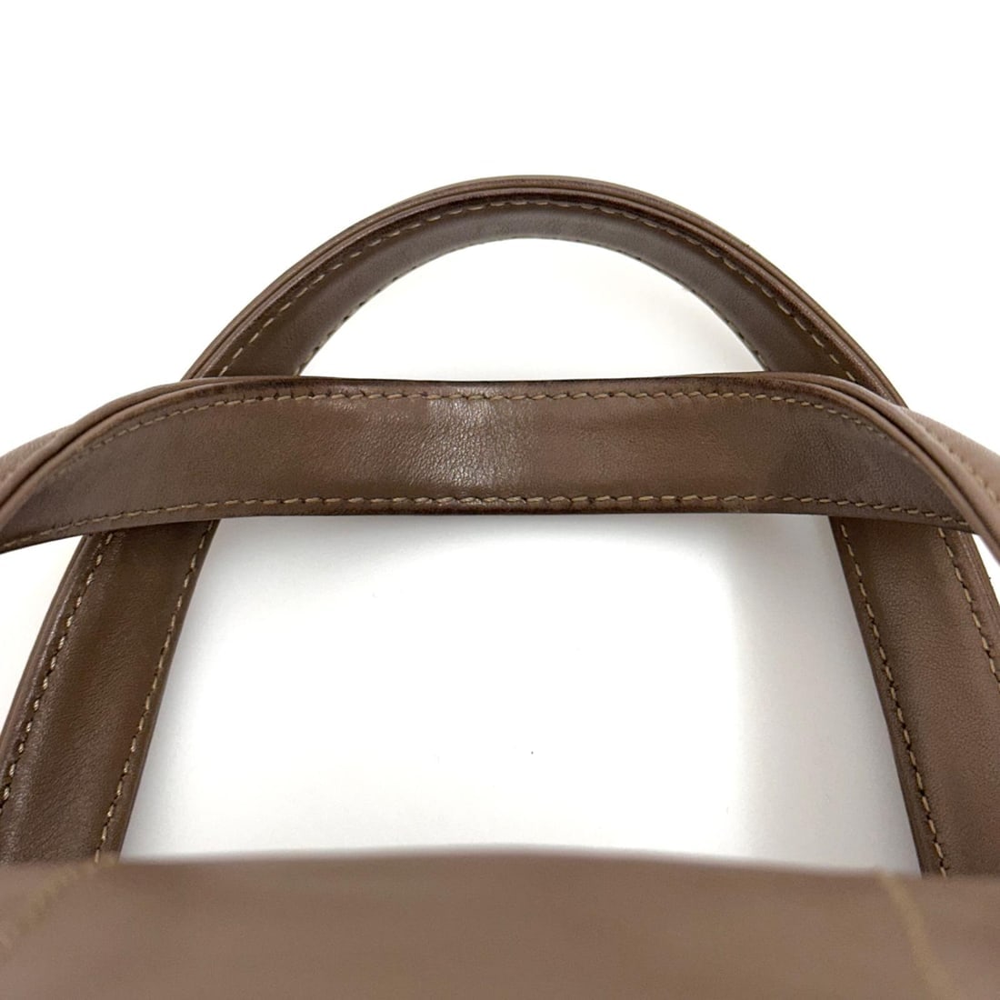 CHANEL Chocolate Bar Bowling Bag in Taupe Leather - 13