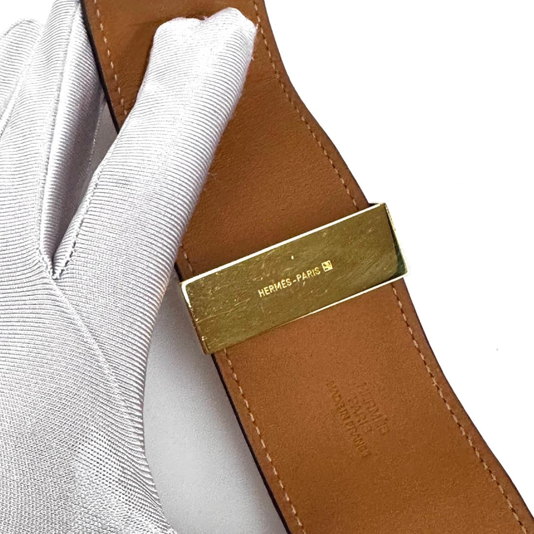 HERMES Collier de Chien Bracelet in Red Epsom Leather with Gold Finish - 11