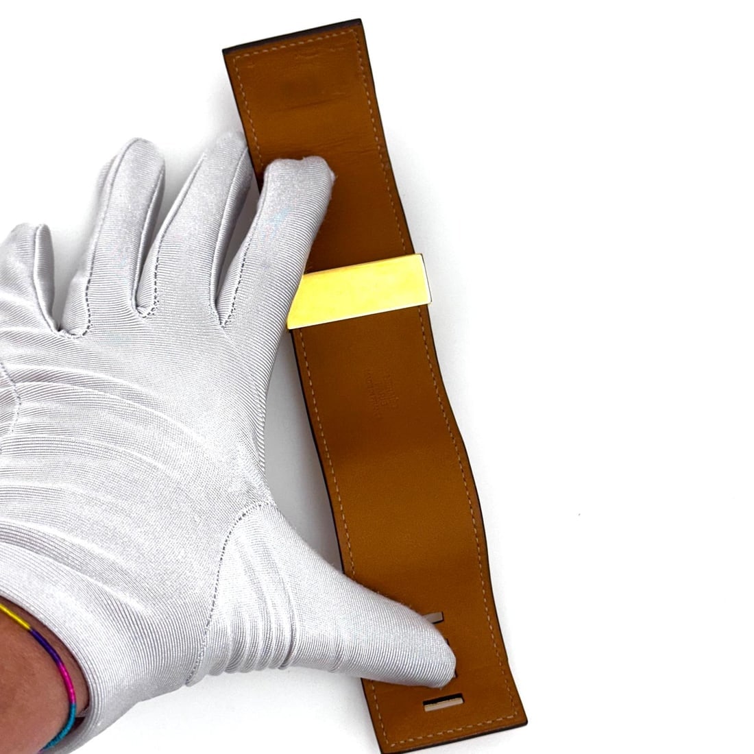 HERMES Collier de Chien Bracelet in Red Epsom Leather with Gold Finish - 8