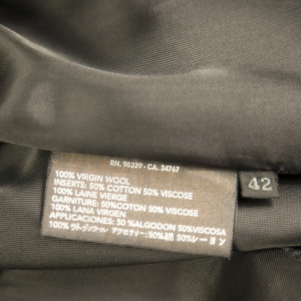 Prada Brown, Beige & Black Tweed Virgin Wool below the knee Coat with bow sz 42 - 4