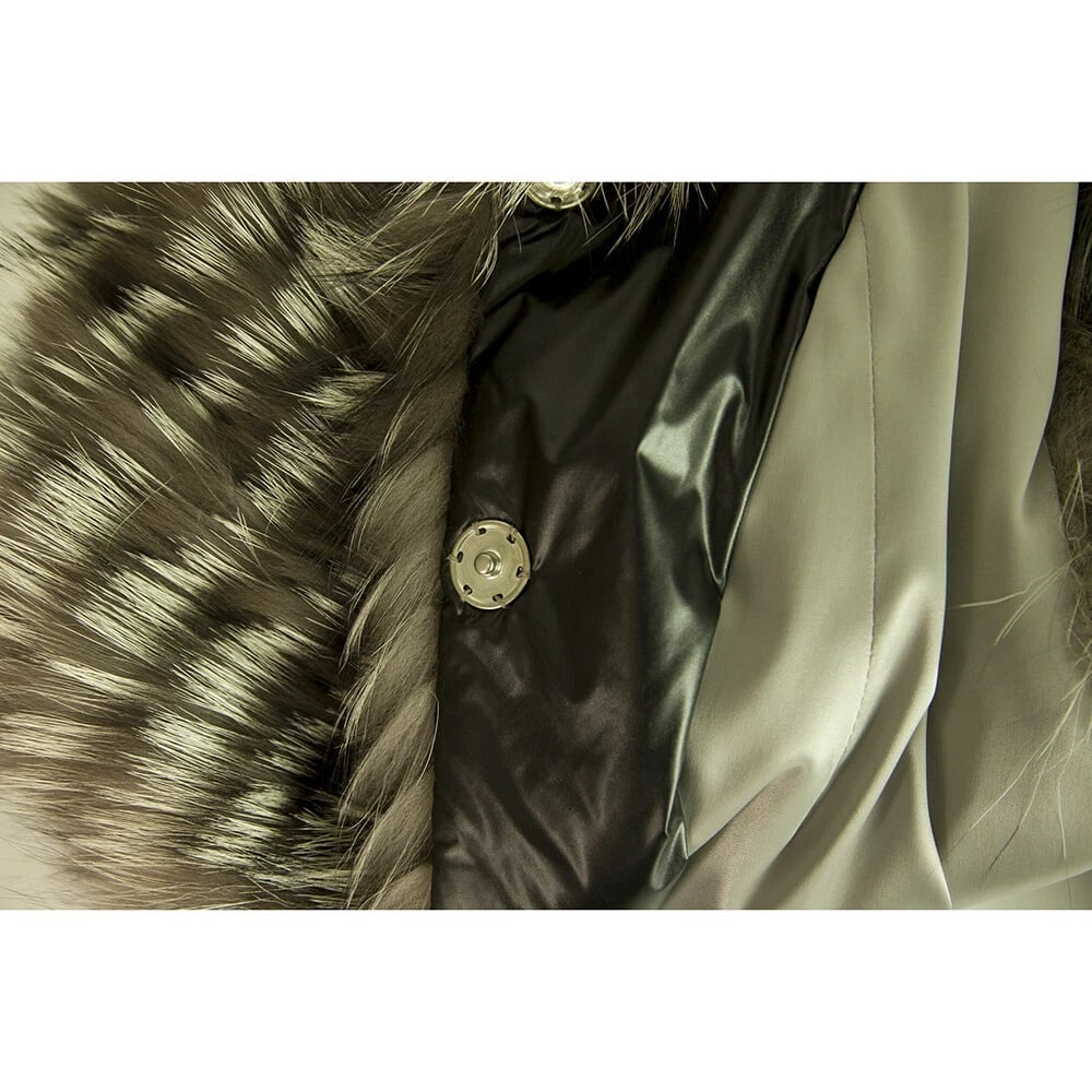 Genuine Fox Fur Gray Hues Vest Sleeveless Jacket Coat Long Winter Gillet - 3