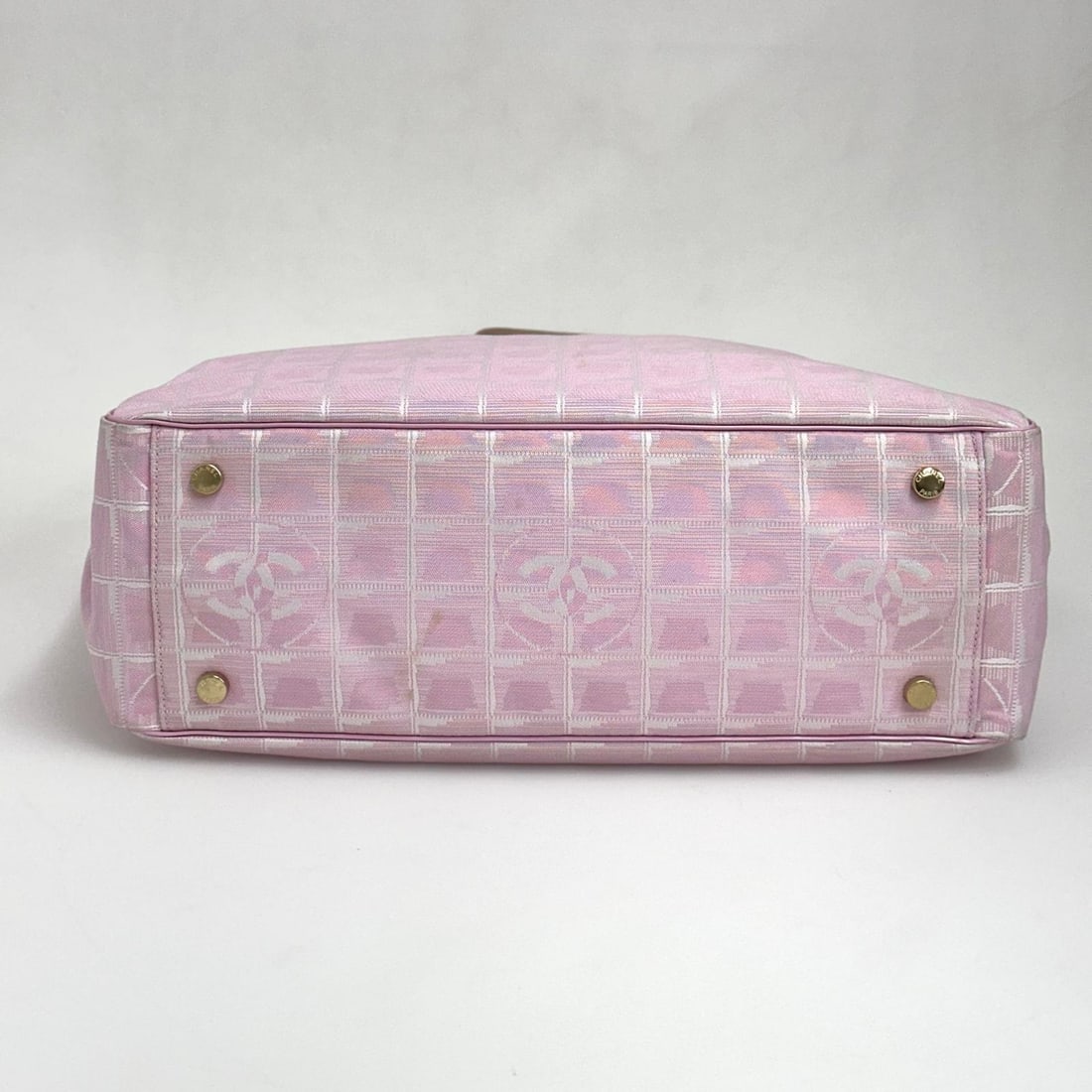 CHANEL Travel Line Shopper Bag in Pink Jacquard - 8