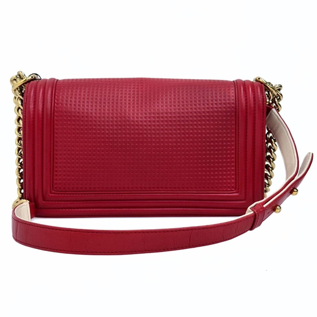 CHANEL Boy 25 shoulder bag in red leather - 3