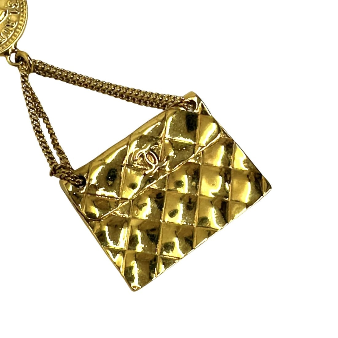 CHANEL Classic Flap gold-plated brooch. - 3