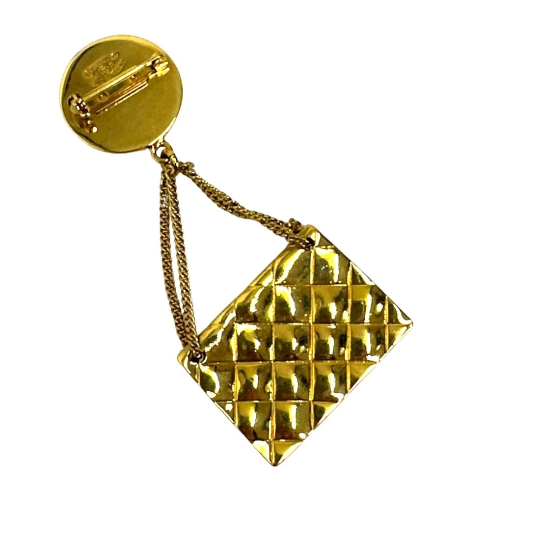 CHANEL Classic Flap gold-plated brooch. - 6