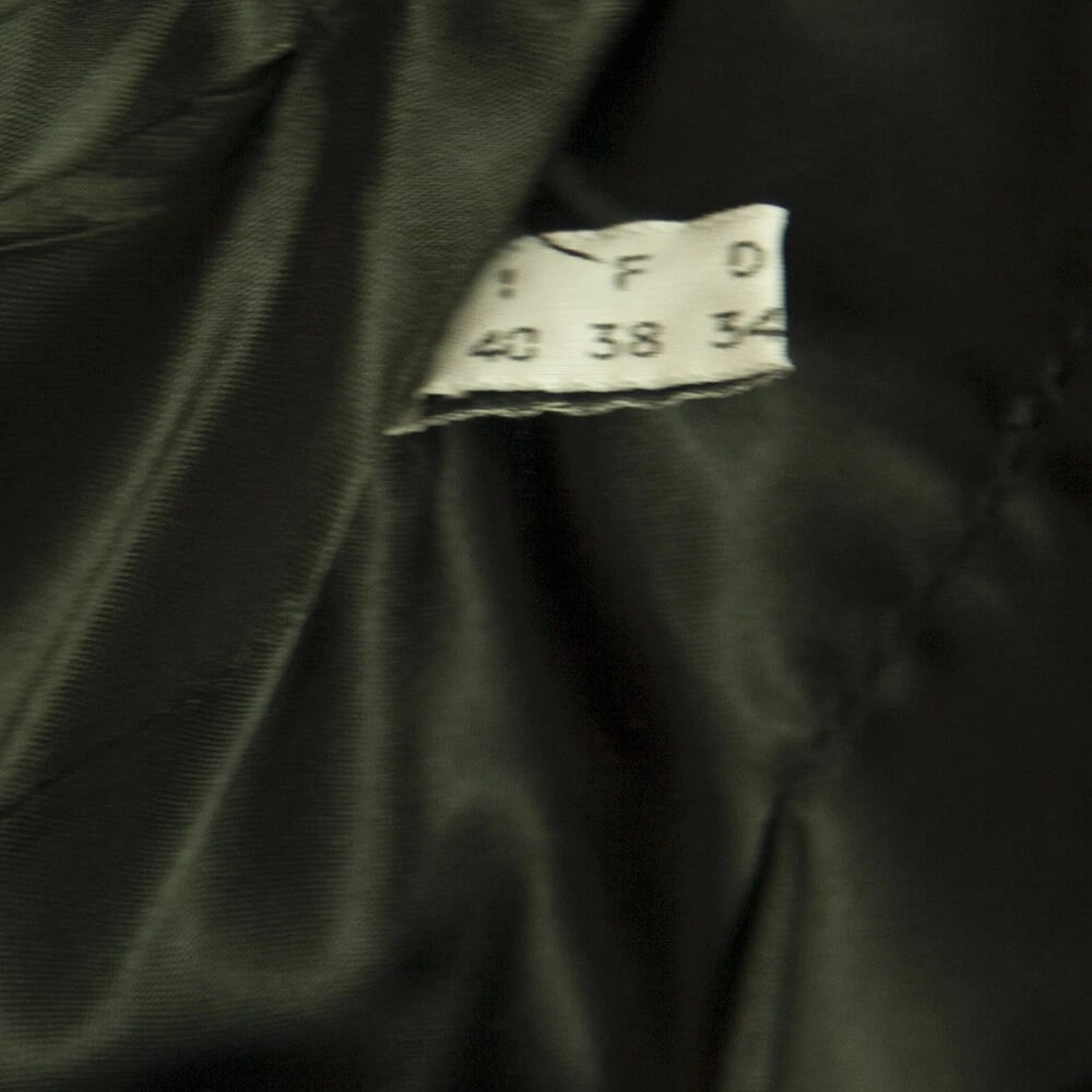 Christian Lacroix Black Wool Gathered Waist Collarless V Neckline Coat sz 38 Fr - 4