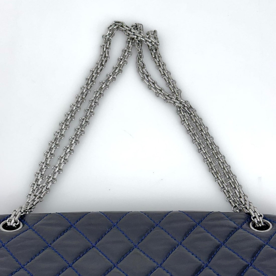 CHANEL Reissue 2.55 Bag, Size 30, Navy Blue Leather with Silver Hardware - 5