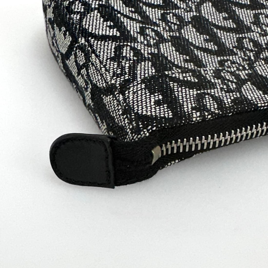 CHRISTIAN DIOR Trotter Clutch in Blue Monogram Canvas and Black Leather - 10