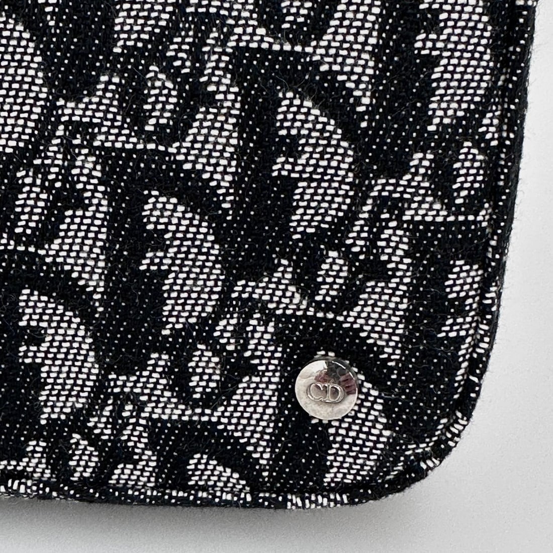 CHRISTIAN DIOR Trotter Clutch in Blue Monogram Canvas and Black Leather - 6