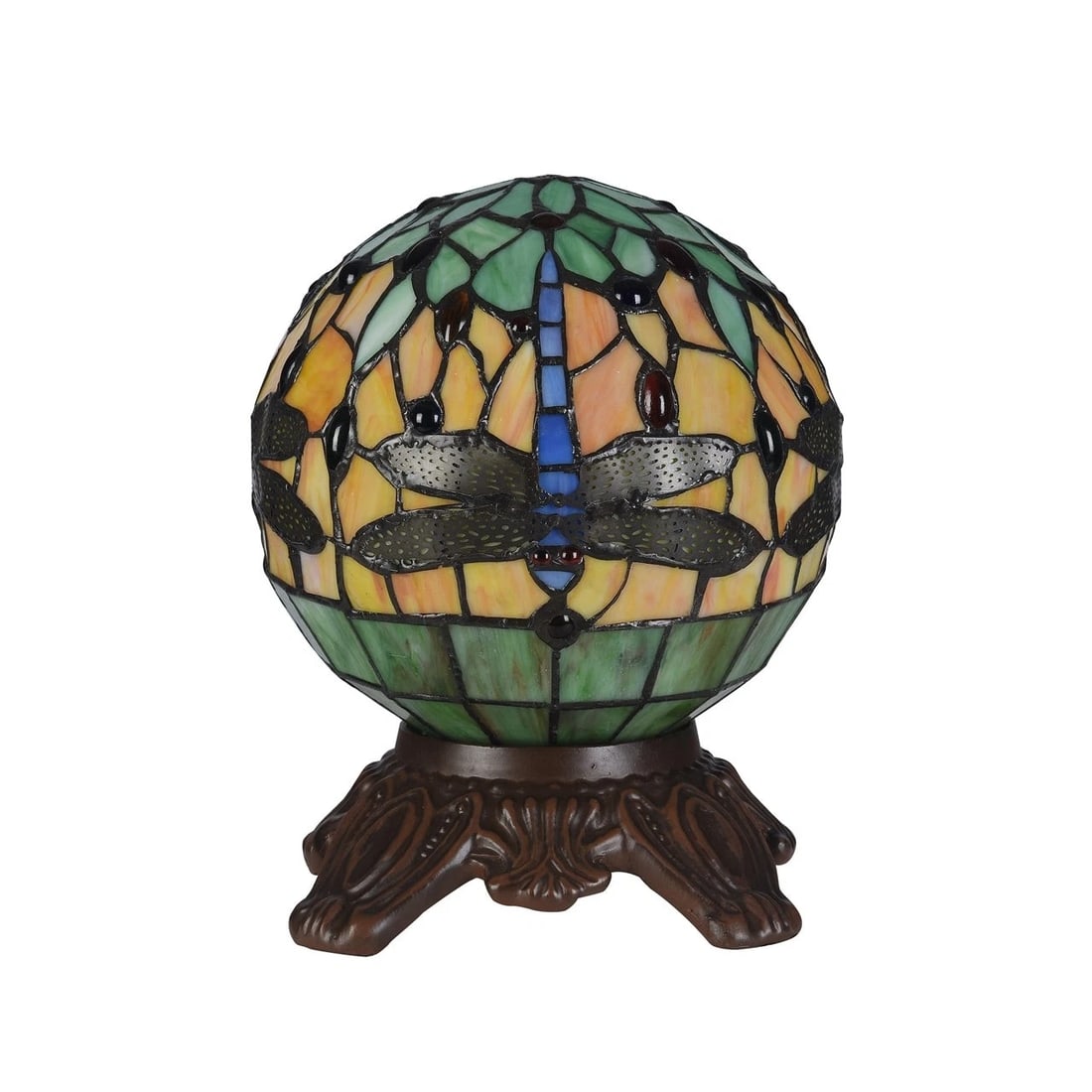 Stained Glass Dragonfly Accent Table Lamp - 3