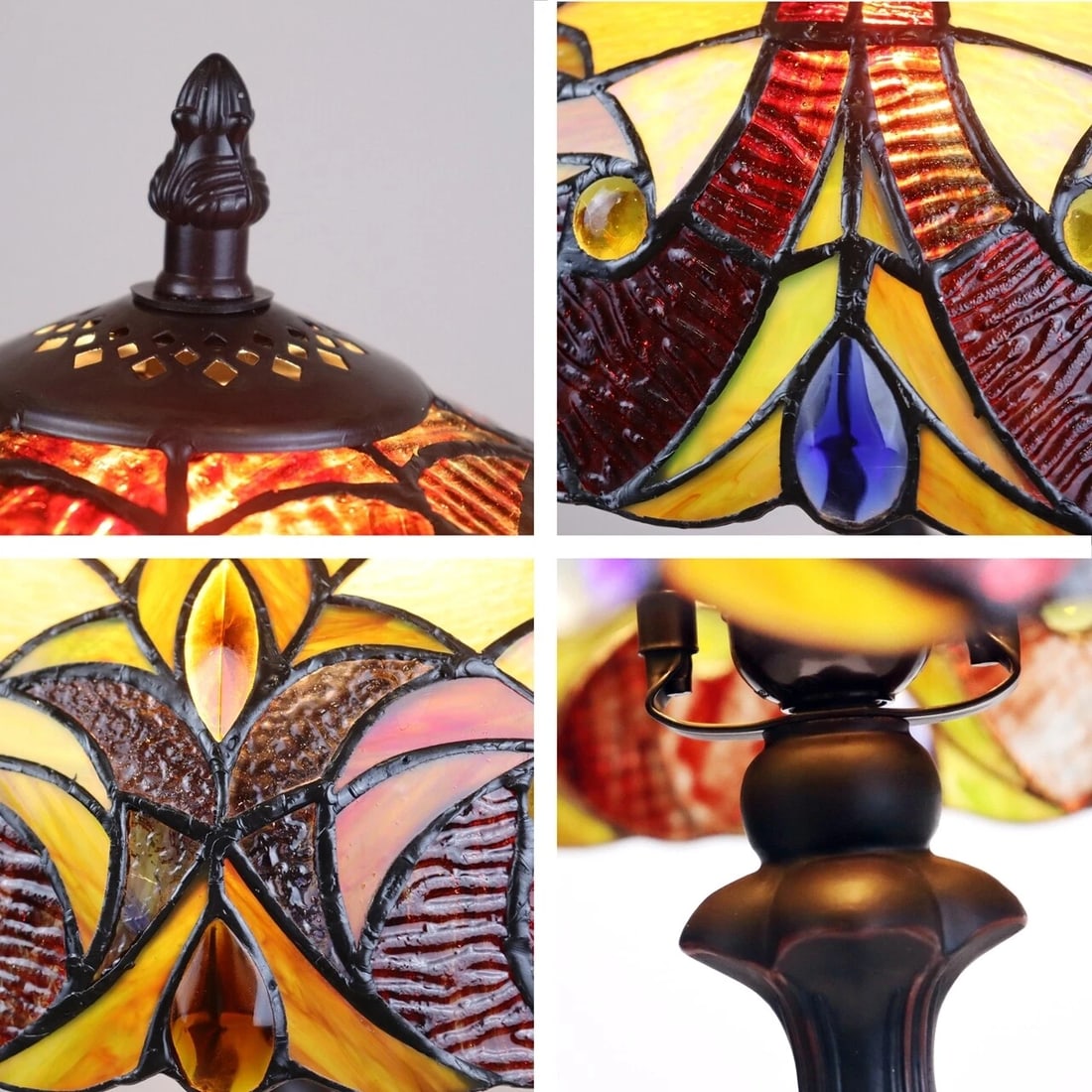 18.3" 1 light Stained Glass Table Lamp - 7