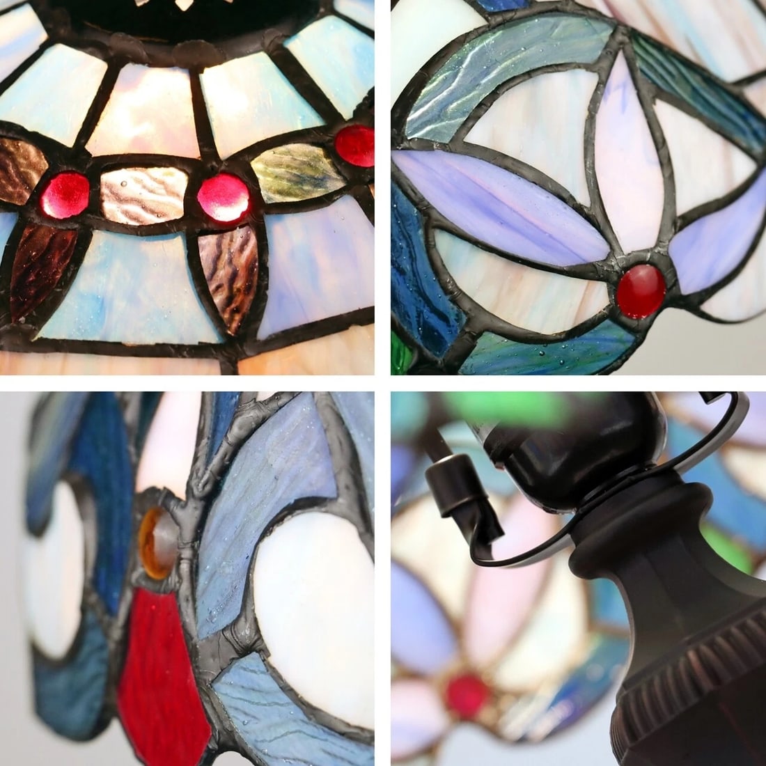 18" 1 light Stained Glass Table Lamp - 6