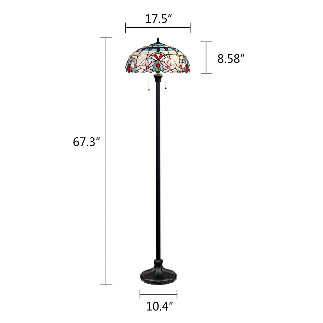 67.3" Stained Glass Floor Lamp - 9