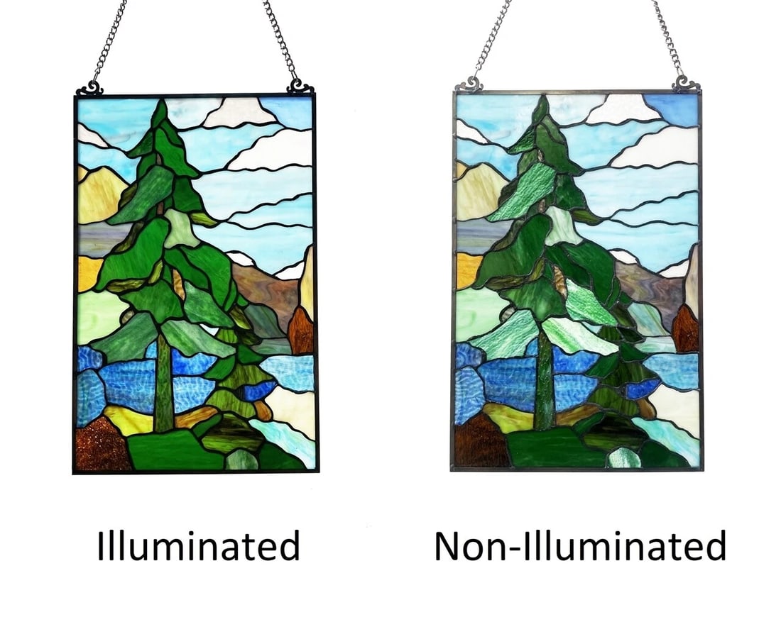 20" Stained Glass Window Hanging Panel Suncatcher - 5