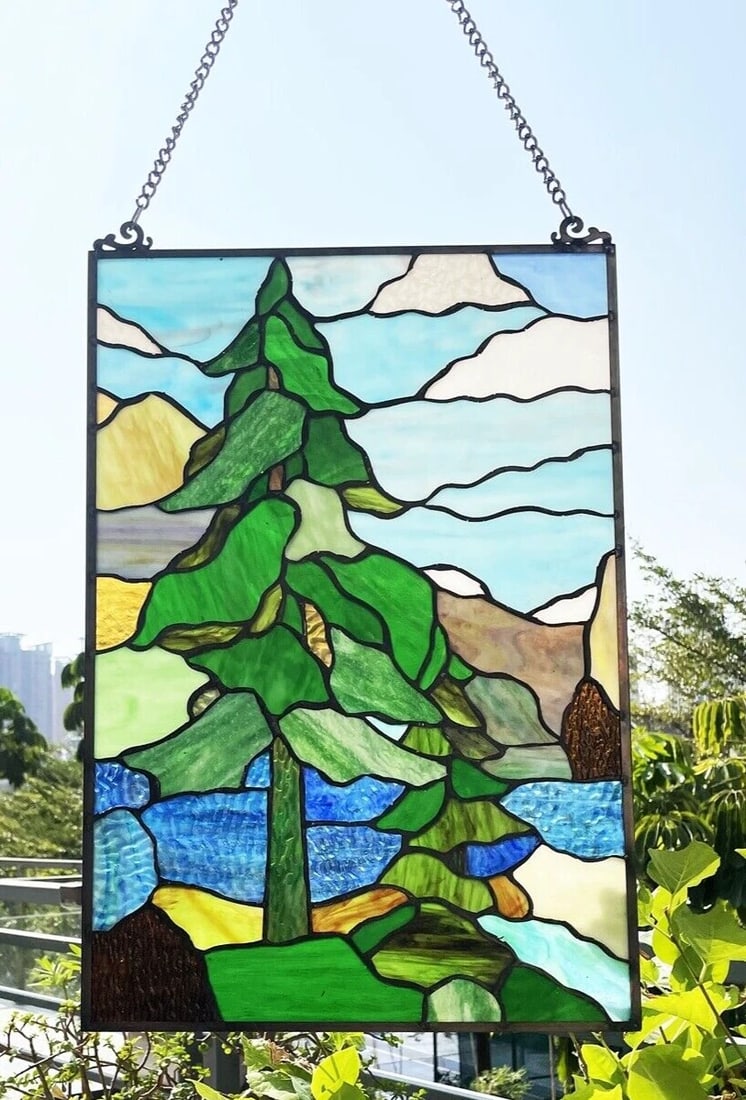 20" Stained Glass Window Hanging Panel Suncatcher - 6