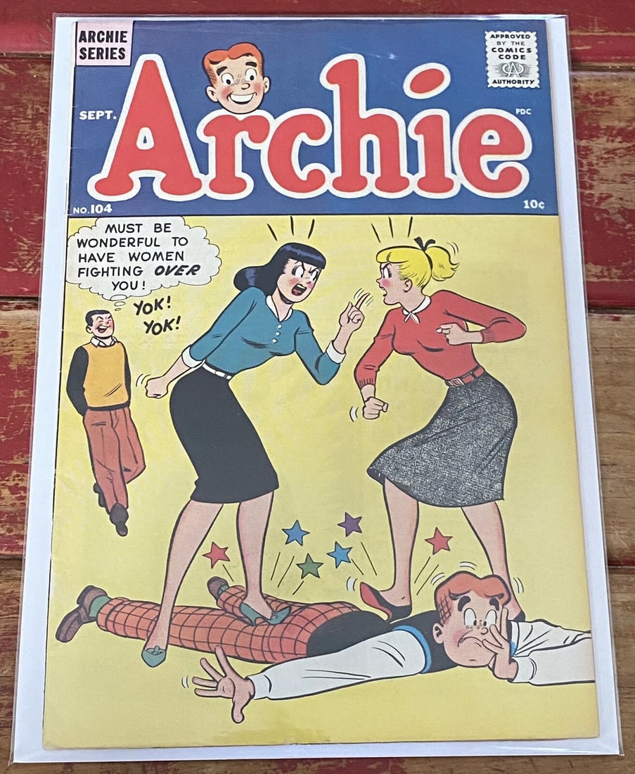 Archie #104 1959 Boarded VF 8.0 Excellent Book! Silver Age: ARCHIE Archie Series #88 Silver Age Boarded VG 4.0 See photos for exact condition. Reserve: $408.00 Shipping: Domestic: Flat-rate of $13.00 to anywhere within the contiguous U.S. International: Foreig