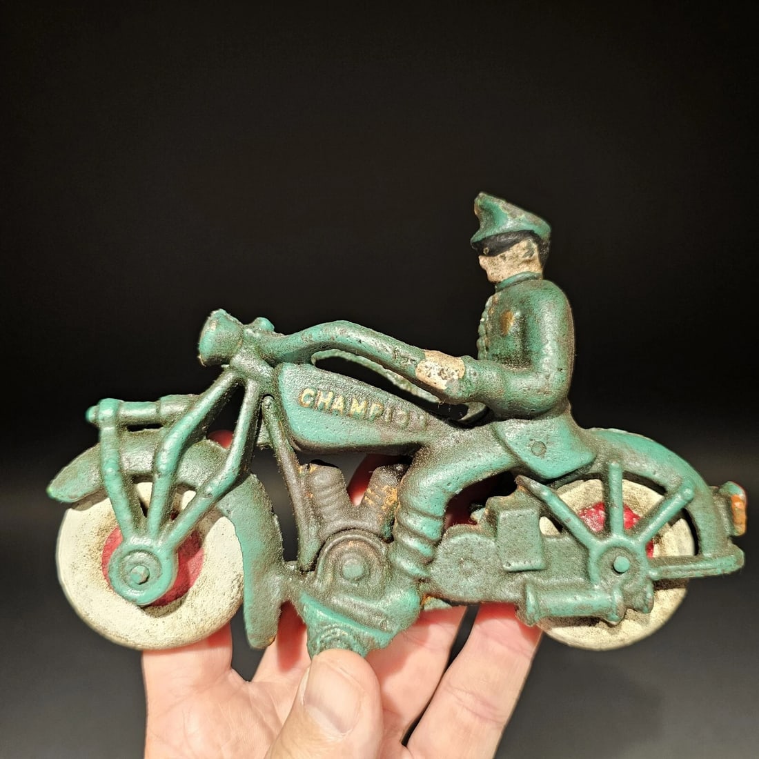 7" Cast Iron Toy Motorcycle - 18