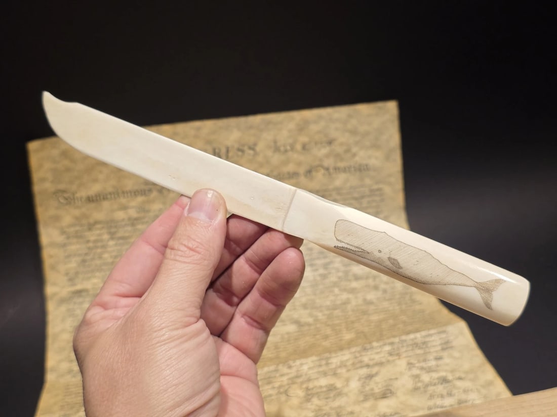 9" Scrimshaw Etched Letter Opener: 9" Vintage Style Bovine Ox Bone Scrimshaw Etched Letter Opener Reproduction Letter opener from ox bone carved like the old scrimshaw art etchings. Reserve: $15.00 Shipping: Domestic: Flat-rate&#