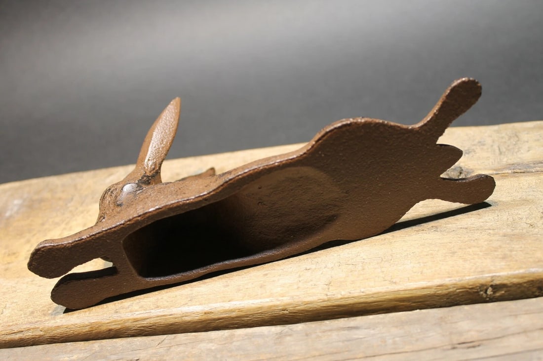Cast Iron Door Stop Rabbit Hare Wedge Rust/Black - 7