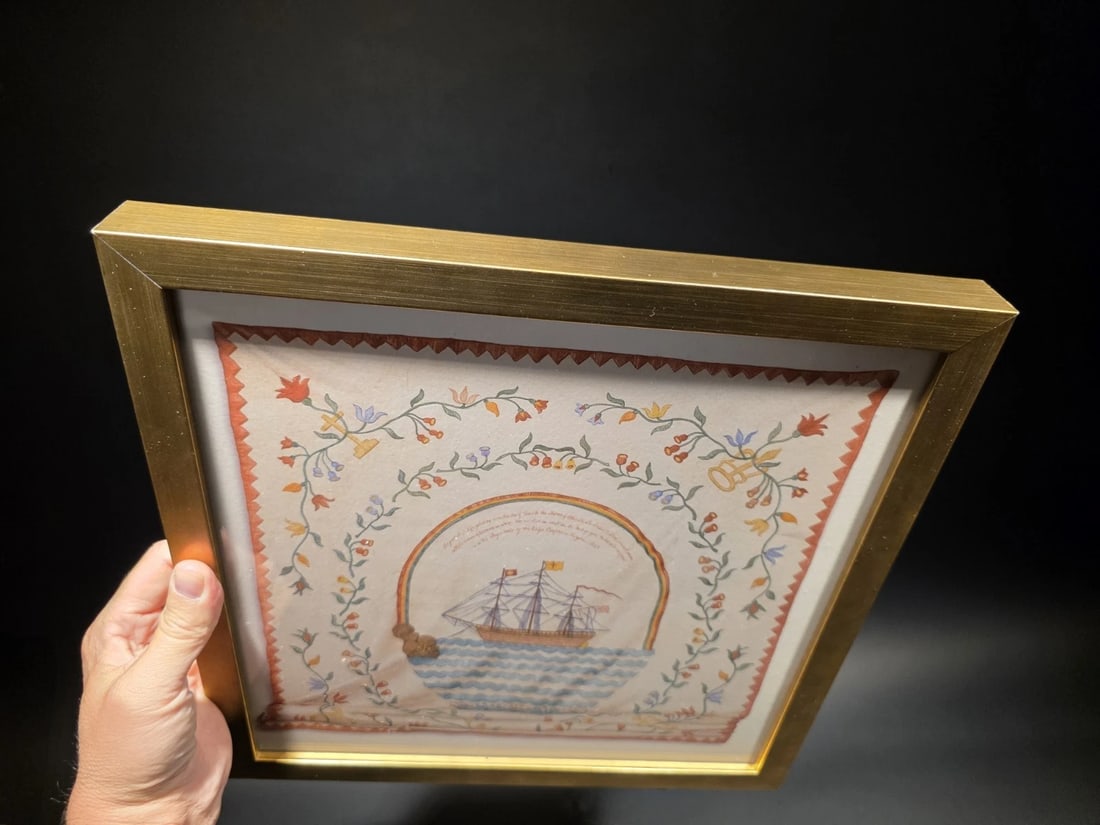 12x12 Wood Framed Ship Sampler PRINT - 4