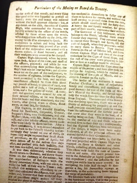 1790 Magazine Mutiny on the Bounty Captain Bligh - 3