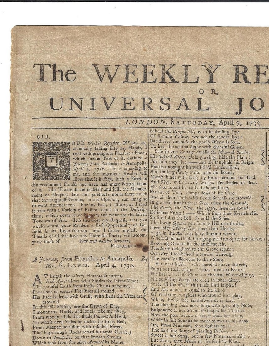 1733 Colonial America Journey Patapsko Annapolis - 2