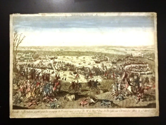 1780 Large Handcolored Military Engraving (1 of 3)