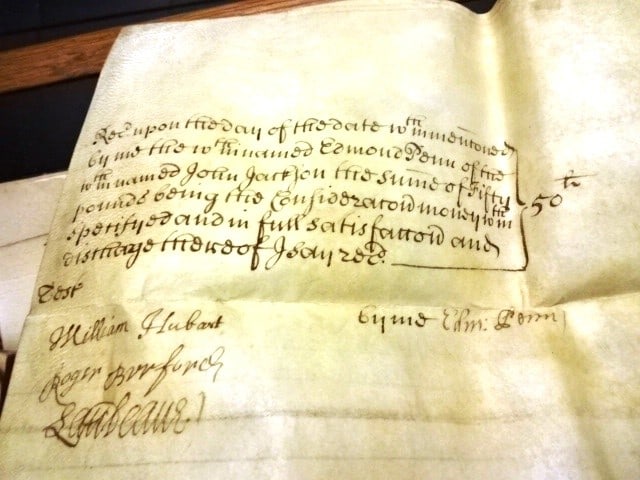 1694 Large English Vellum Indenture Penn Family - 3