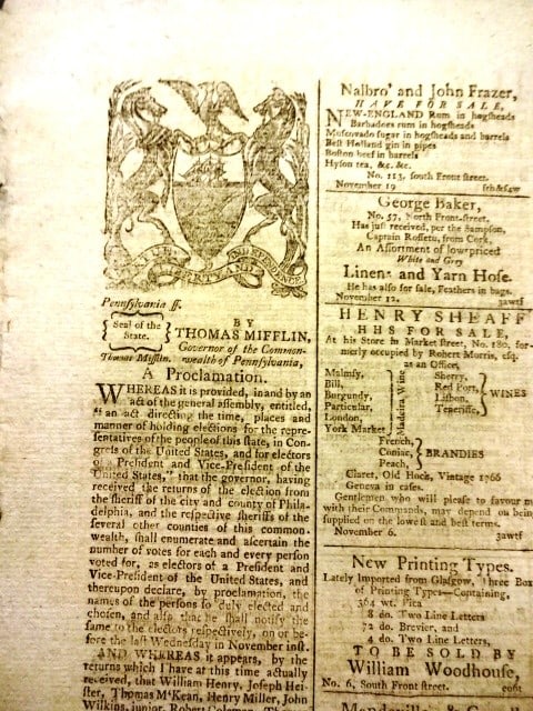 1792 Dunlaps American Daily Advertiser - 2