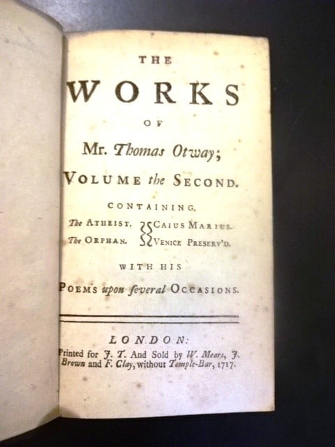 1717 Two Vol Works of Thomas Otway - 3