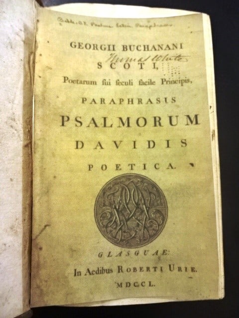 1750 Buchanan Paraphrase of Psalms of David Stirling Library - 3