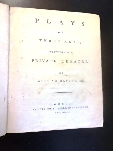 1784 Leather Binding Plays of William Hayley - 2