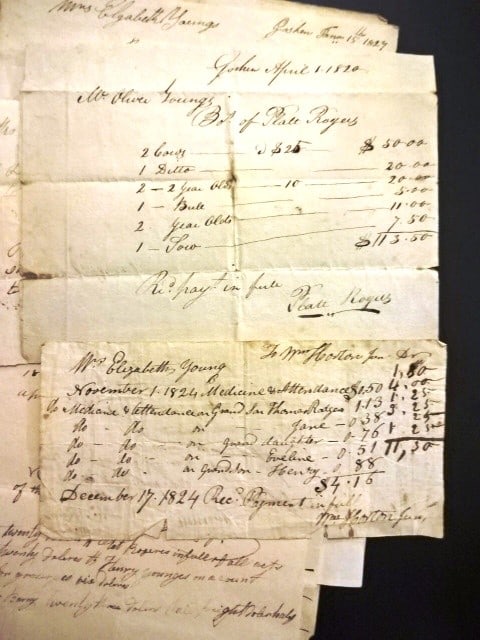 1830 Group of Receipts Documents Goshen NY - 2