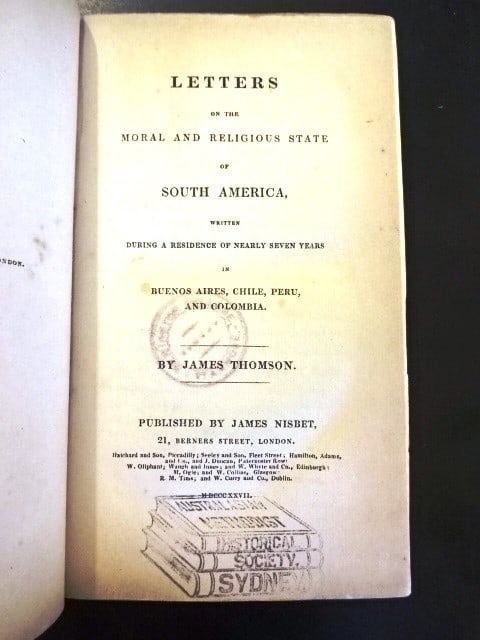 1827 Letters on Moral Religious State Peru Colombia - 2