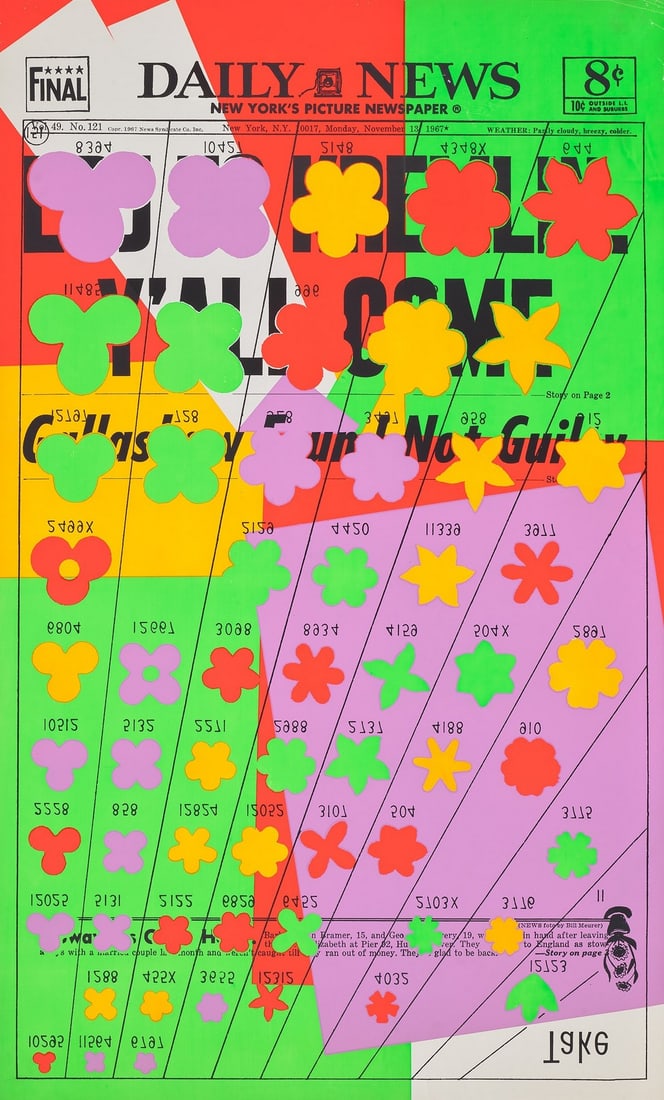 ANDY WARHOL DAILY NEWS PRINT: Title: ANDY WARHOL DAILY NEWS PRINT Description: Andy Warhol Daily News Print in Color measuring at 30x50 inches Dimensions: 30x50" Reserve: $80.00 Shipping:Domestic: Flat-rate of $35.00 to