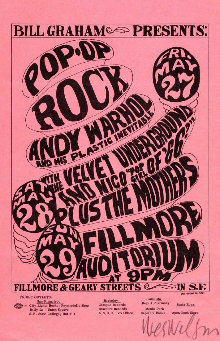ANDY WARHOL VELVET UNDERGROUND HANDBILL PRINT (1 of 1)