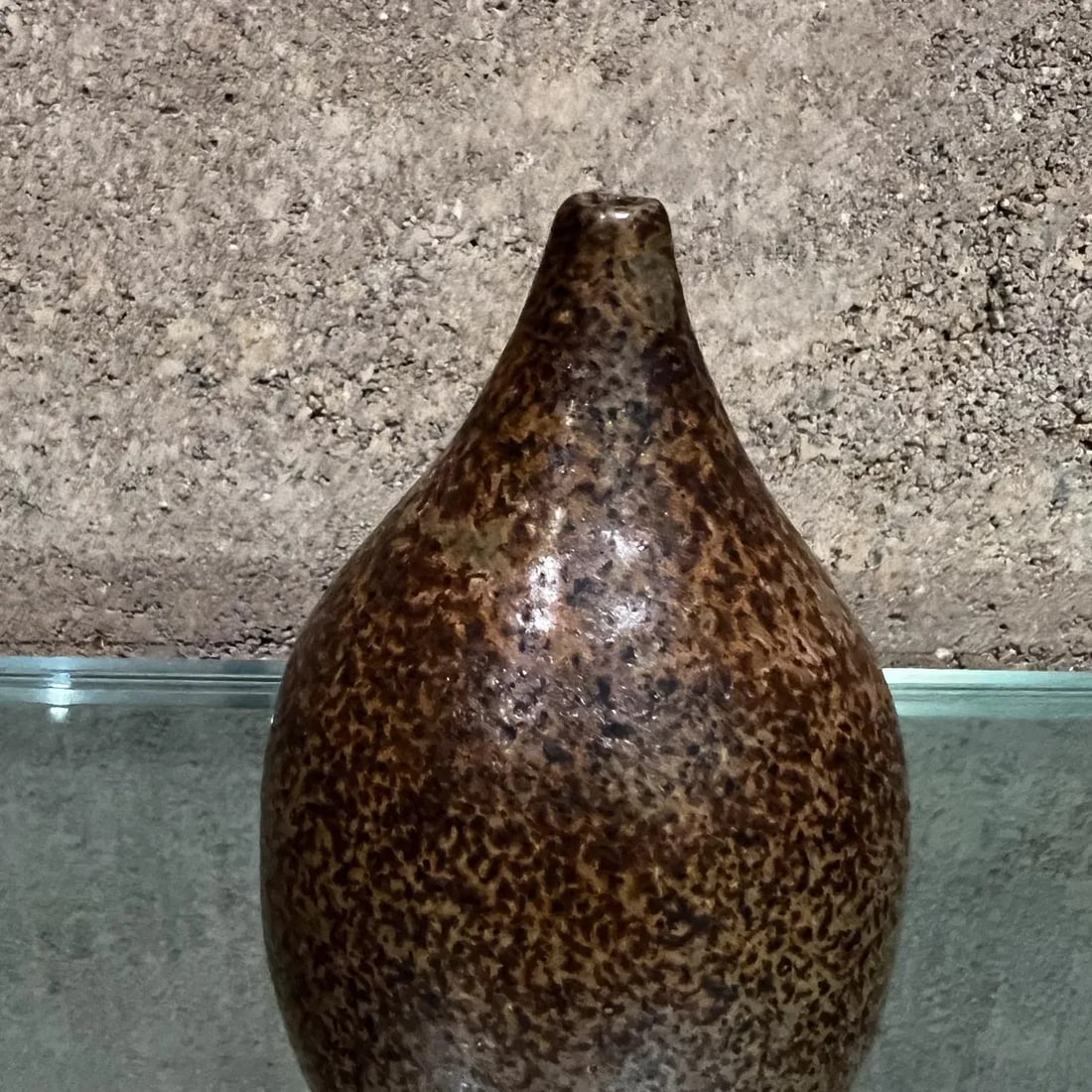 1970s Modern Studio Art Speckled Glazed Weed Pot Bud Vase - 12